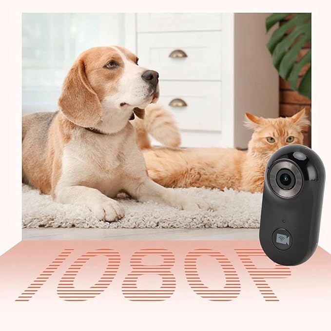 1080p Hd Cat Camera Collar - 2.4g Wireless Pet Video Recorder, Wearable Action Camera with App for Dogs & Cats, Ideal for Outdoor Vlogging & Pet Monitoring Black