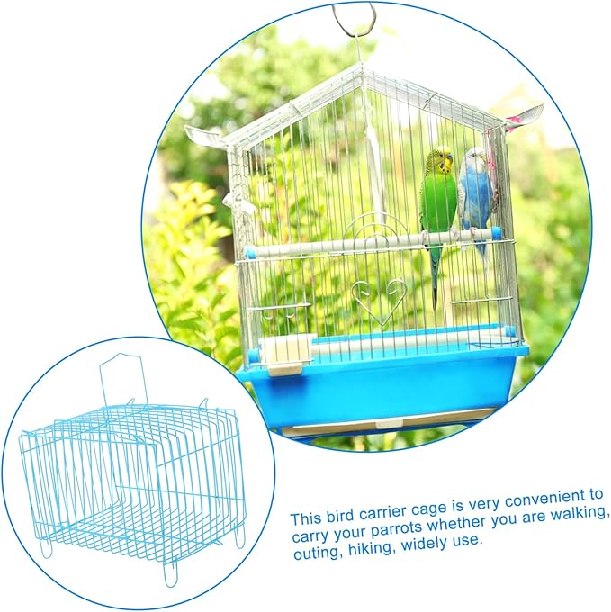 Parrot Carrying Cage Lightweight Portable Pet Carrier Bird Storage and Travel Cage for Outings