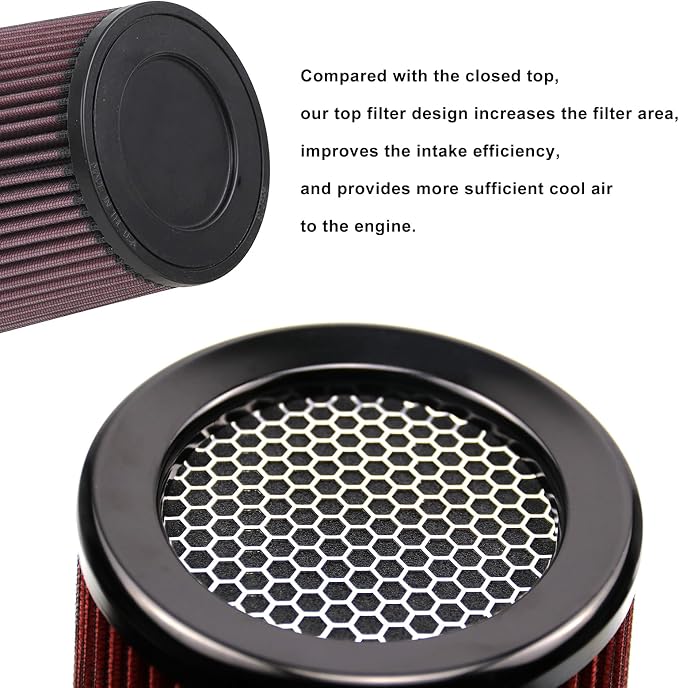 RYANSTAR RACING 76mm 3" High Flow Round Tapered Cone Cool Air Filter Cleaner