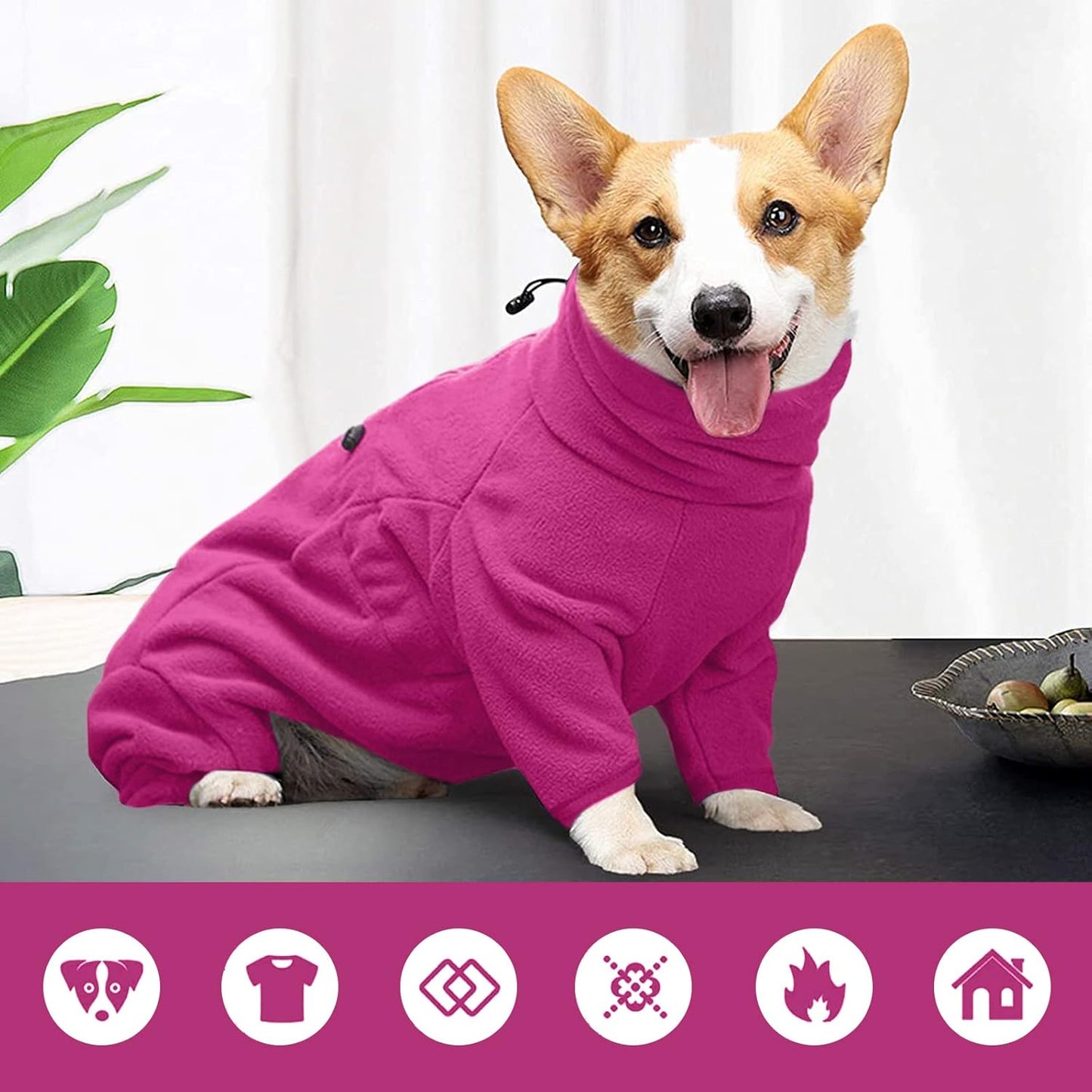 ROZKITCH Pajamas for Large Dogs, Pet Windproof Warm Cold Weather Jacket Vest Cozy Jumpsuit Apparel Outfit Clothes for Small Medium Large Dog Walking Hiking Sleep Pink L