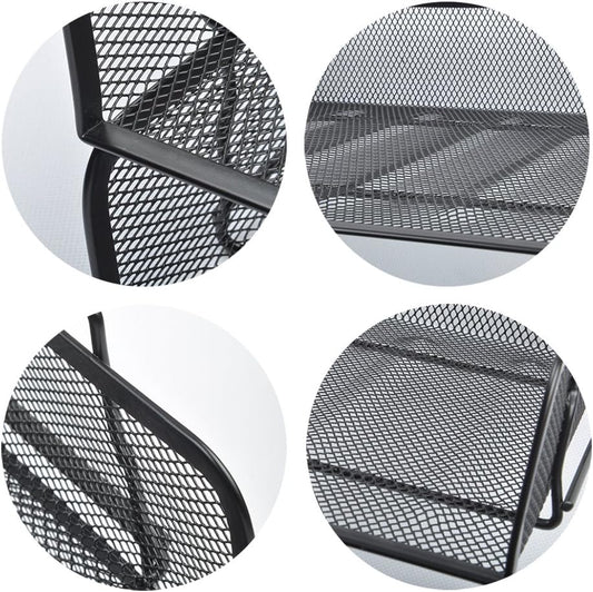 EASEPRES 4 Pack Stackable Desk Paper Tray, Metal Mesh Desktop Document Letter File Organizer for Office Home School, 13.5'' L x 9.75'' W x 11'' H, Black