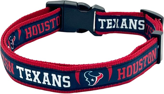 NFL Houston Texans Dog & Cat Collar - Large, Shiny & Colorful Licensed by The NFL