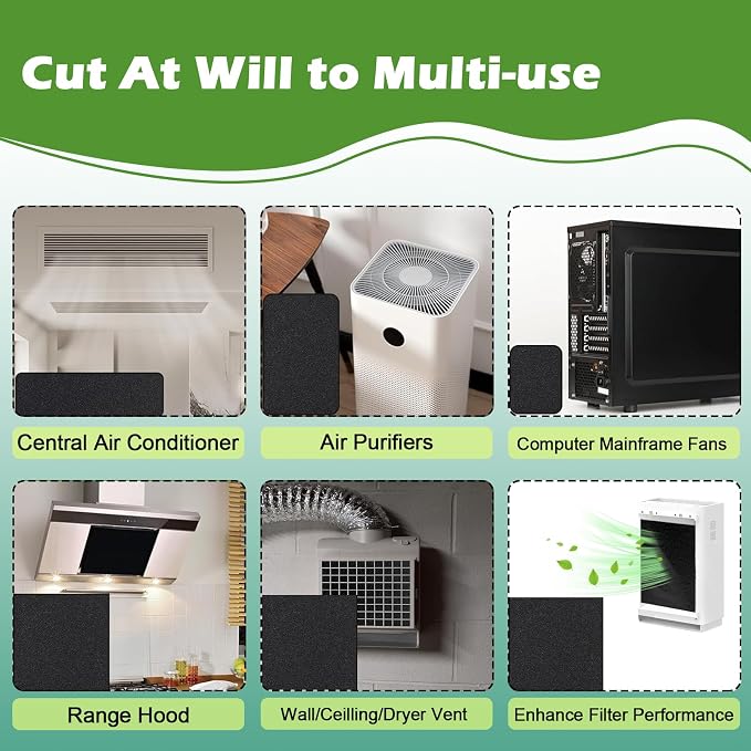 Cut to Fit Carbon Air Purifier Filter Roll, Carbon Pad Replacement