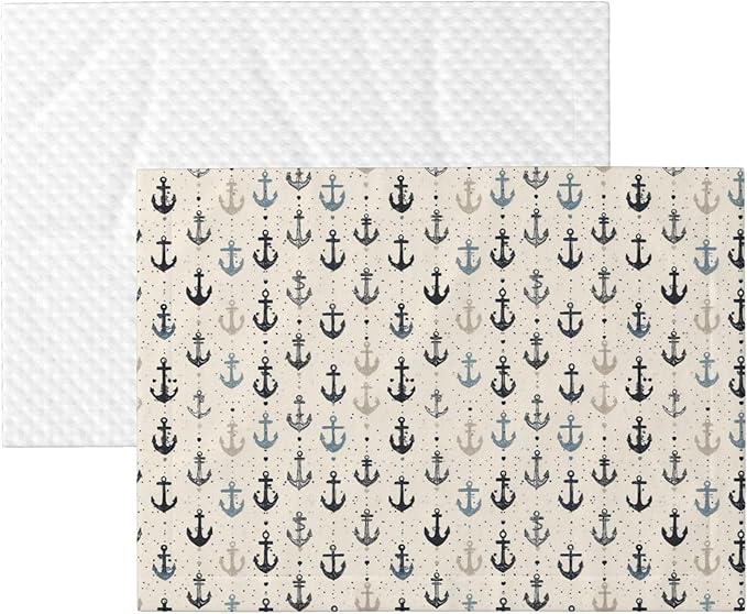 Waterproof Dog Blanket Soft Pet Blanket for Puppy Cat, Fleece Cat Throw Blankets for Furniture Bed Couch Sofa Reversible - Nautical Anchors 4
