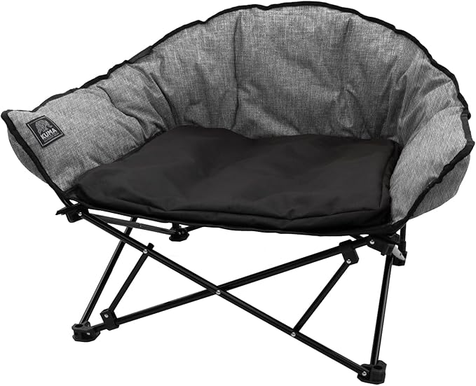 Kuma Outdoor Gear Lazy Bear Dog Bed with Carry Bag, Ultimate Portable Luxury Outdoor Dog Bed for Camping, Glamping & Outdoor Adventures (Heather Grey)