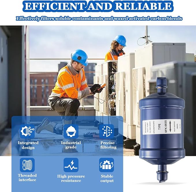 BOJACK Refrigerant Filter Drier Bi-Flow Liquid Line SFK-083S 3/8" Sweat Filter