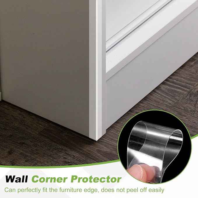 PATIKIL Clear Edge Protector Strip, 3 Roll 0.8 in x 3.3 ft Table Edge Protector