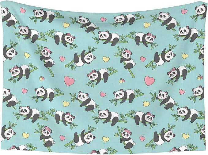 Pet Blanket for Couches and Beds, Chinese Cute Panda, Reversible Double Sided Plush Design with Soft Bumpy Texture and Smooth Surface, Furniture Protector