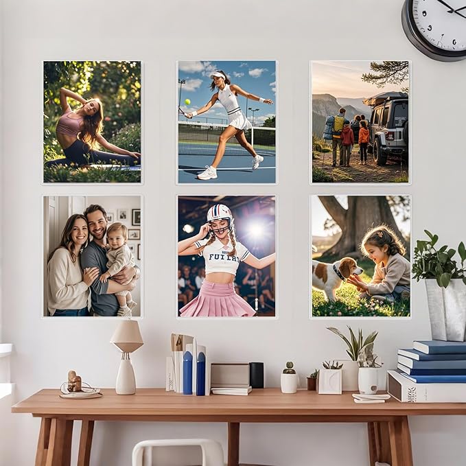 6PCS 8" x 10" Clear Rigid Card Sleeves – Waterproof Hard Plastic Protectors for Postcards, Prints, Photos, Trading & Sports Cards – Top Load Jumbo Sheet Holders
