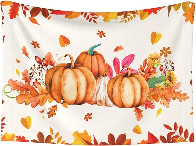 Pumpkins Blanket for Dog Cat - Orange Fall Throw Blanket 40x30 Autumn Pet Blanket for Couch Sofa Bed