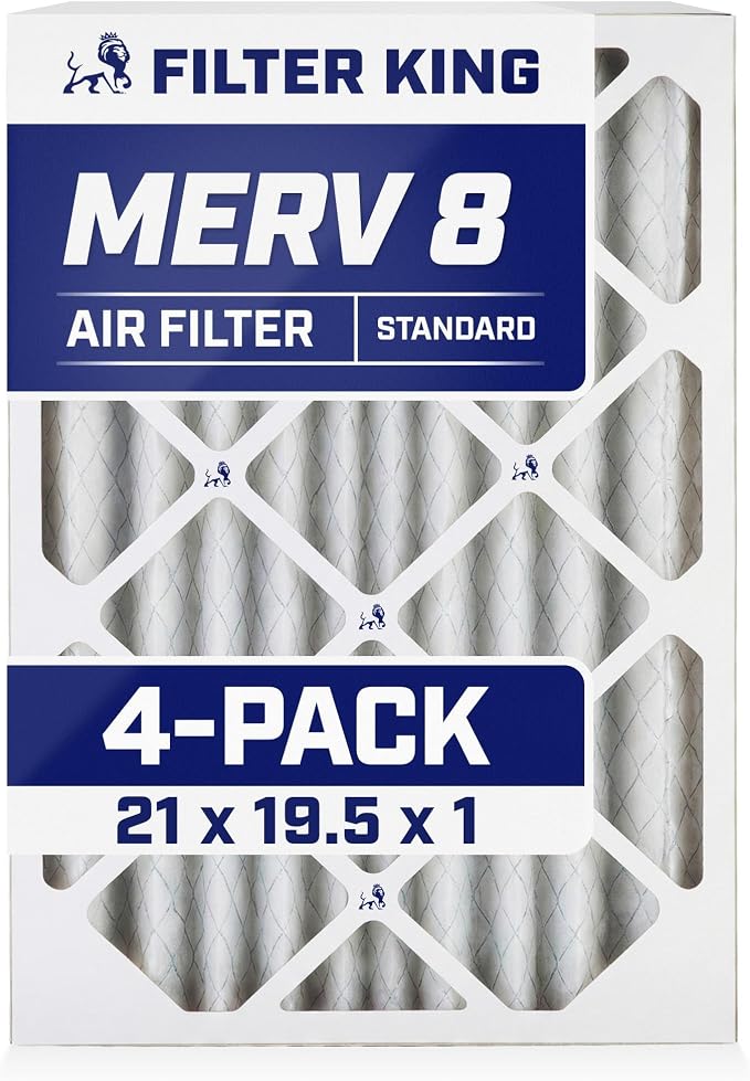 Filter King 21x19.5x1 Air Filter | 4-PACK | MERV 8 HVAC Pleated A/C Furnace