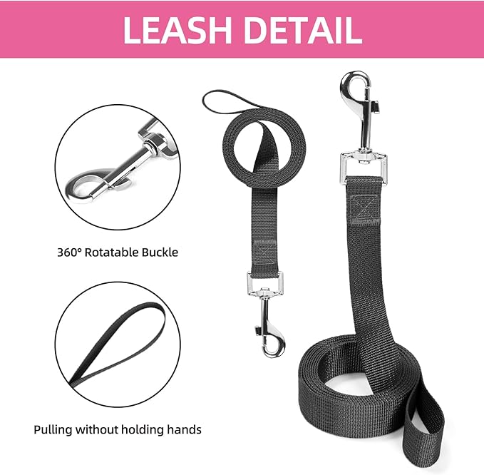 Small Dog Harness and Leash Set, Breathable Mesh Puppy Harness, Adjustable Dog Harness for Small Medium Large Dogs, No-Pull Pet Harness for Daily Walking (Hotpink, Large)