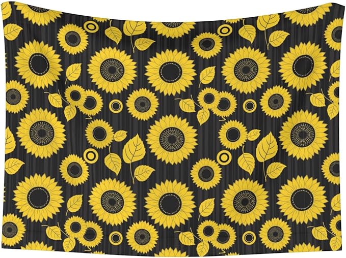 Double Sided Pet Throw for Dogs Who Shed, Abstract Yellow Sunflower, Reversible Blanket with Nubby Dot Side Catches Loose Fur for Easier Furniture Cleanup