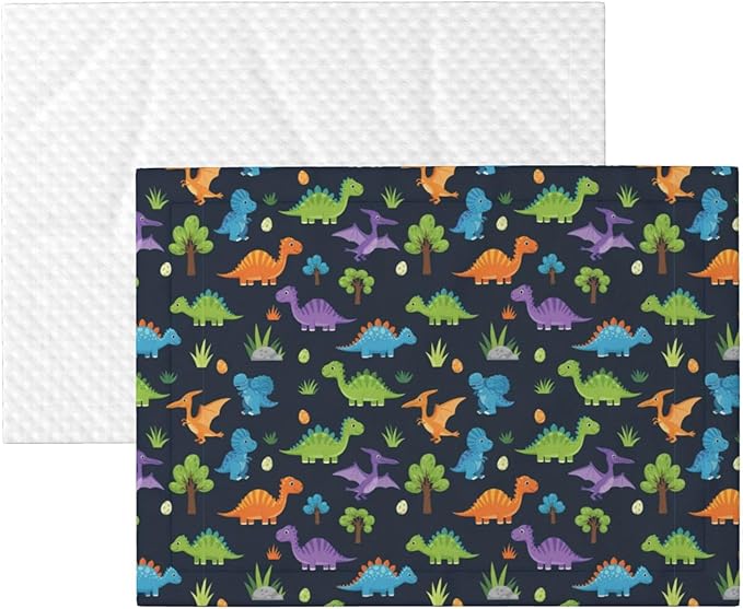 Dog and Cat Blanket in One, Cute Colorful Cartoon Dinosaurs, Double Sided Plush Throw with Raised Dot Pattern on One Side and Flat Velvet on Other for Variety