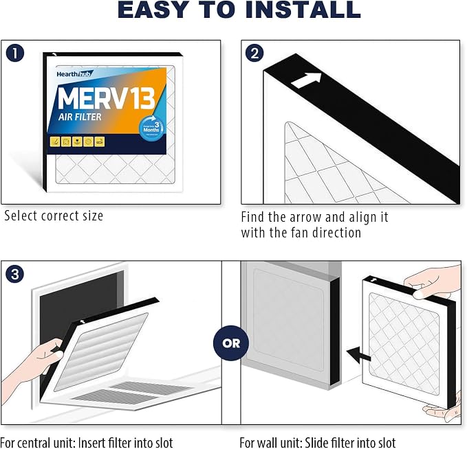 12×12×1 MERV 13 Furnace Air Filters