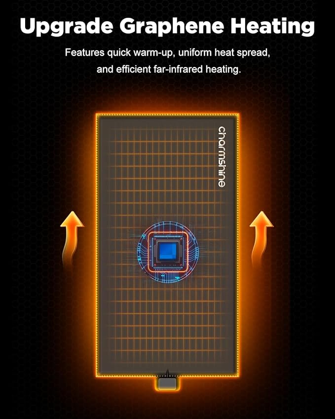 8 by 18-inch 25W Reptile Heating Pad Graphene with Temperature Control Reptile Tank Heat Pad Terrarium Under Tank Heater Mat for Snake Lizard Hermit Crab Reptiles Turtle Thermostat