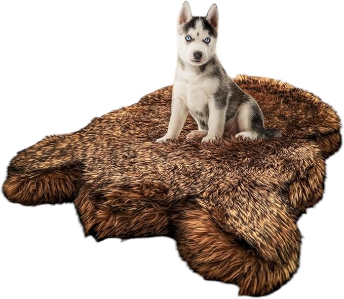 IHAPPYDOG Replacement Dog Bed Cover, Machine Washable (Brown, Medium 40x25)