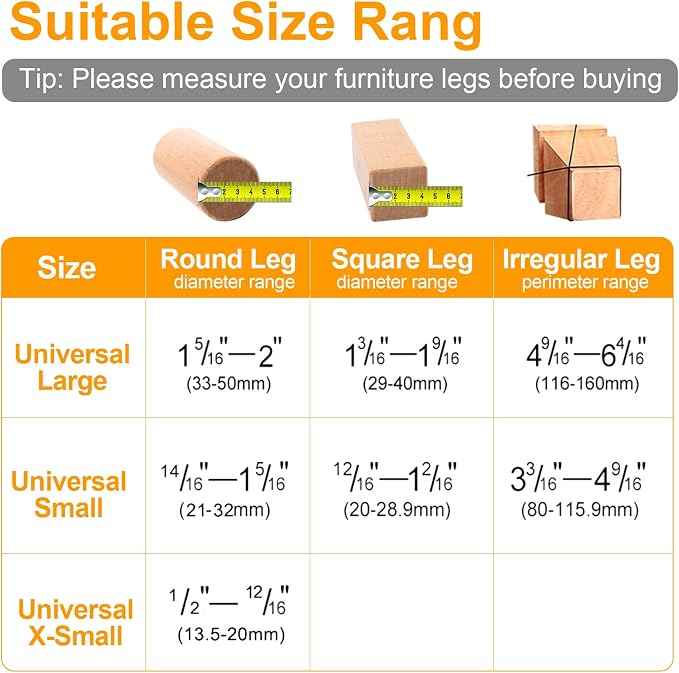 CHUNZEXI 48 Pack Chair Leg Floor Protectors