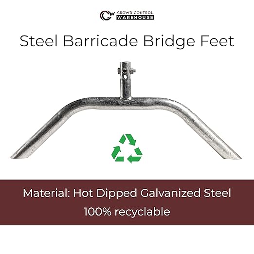 Angry Bull Barricades Metal Interlocking Steel Barricade (8.5 Ft. Lightweight Hot-Dipped, Bridge Feet, Galvanized Steel, Set of 10)