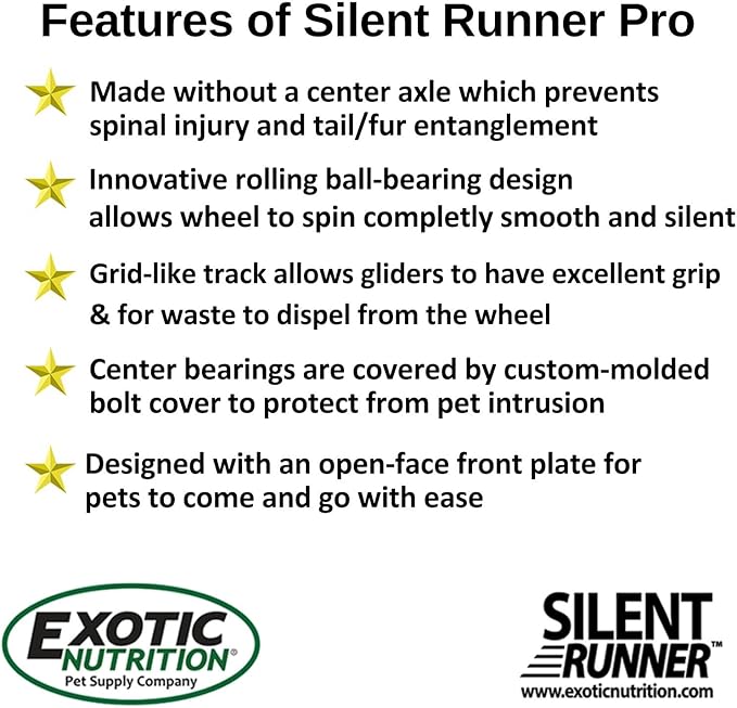 Silent Runner Pro | Sugar Glider Exercise Wheel (Blue with Stand)