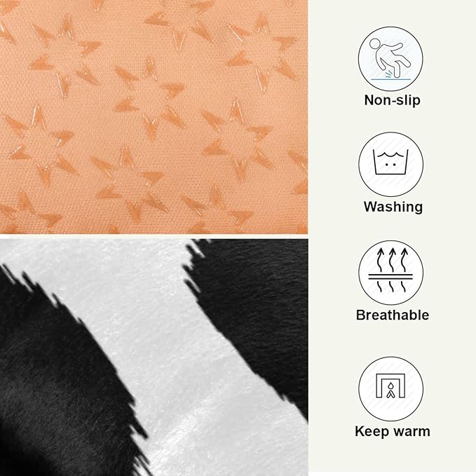 Cow Print Pet Bed Cute Dog Bed Mat Absorbing Non Slip Pad Pet Sleeping Mat for Small, Medium, and Large Dogs Puppy Cat 24 in x 18 in