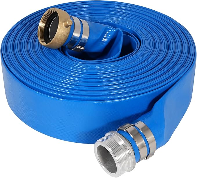 2" x 50 ft Backwash Hose for Swimming Pools, Heavy Duty PVC Lay Flat Water