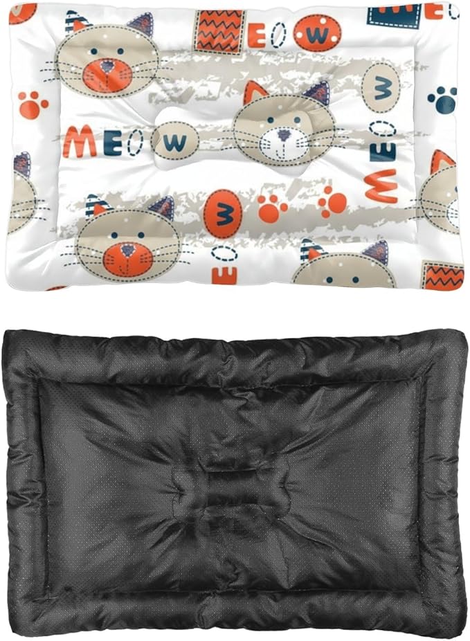 Comfortable Cat Beds with Anti-Slip Bottom, Cute Animals Dog Travel Accessories Puppy Crate Pads Dog Beds& Furniture Cozy Matt for Indoor& Outdoor Sofa Cars, Machine Washable 24 X 36 Inch