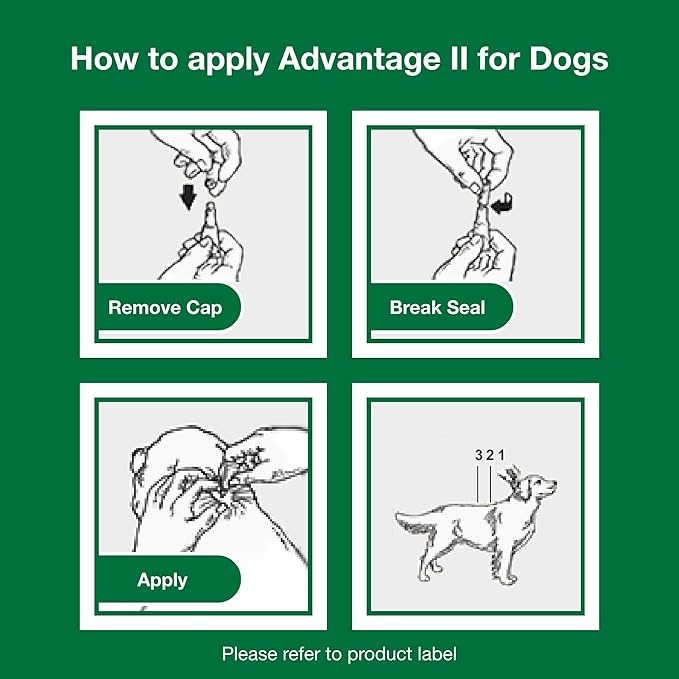 Advantage II Large Dog Vet-Recommended Flea Treatment & Prevention | Dogs 21-55 lbs. | 4-Month Supply