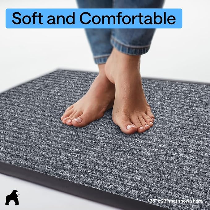 GORILLA GRIP Waterproof Traffic Guard Door Mat, 2 Pack Heavy Duty Entryway Mats
