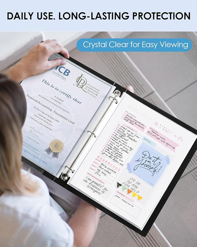 KTRIO 600 Pack Sheet Protectors 8.5 x 11 inch, Clear Page Protector for 3 Ring Binder, Plastic Sleeves for Binders, Top Loading Paper Sheets Document Sleeve Letter Size, Office & Home