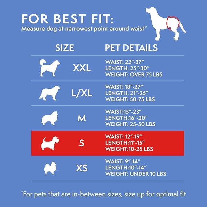 Simple Solution Female Dog Diapers – Disposable Diapers for Potty Training, Incontinence, and Heat Cycle Protection_Leak-Proof Fit for Small Dogs, 12–19 Inch Waist – 30 Count (Pack of 12)