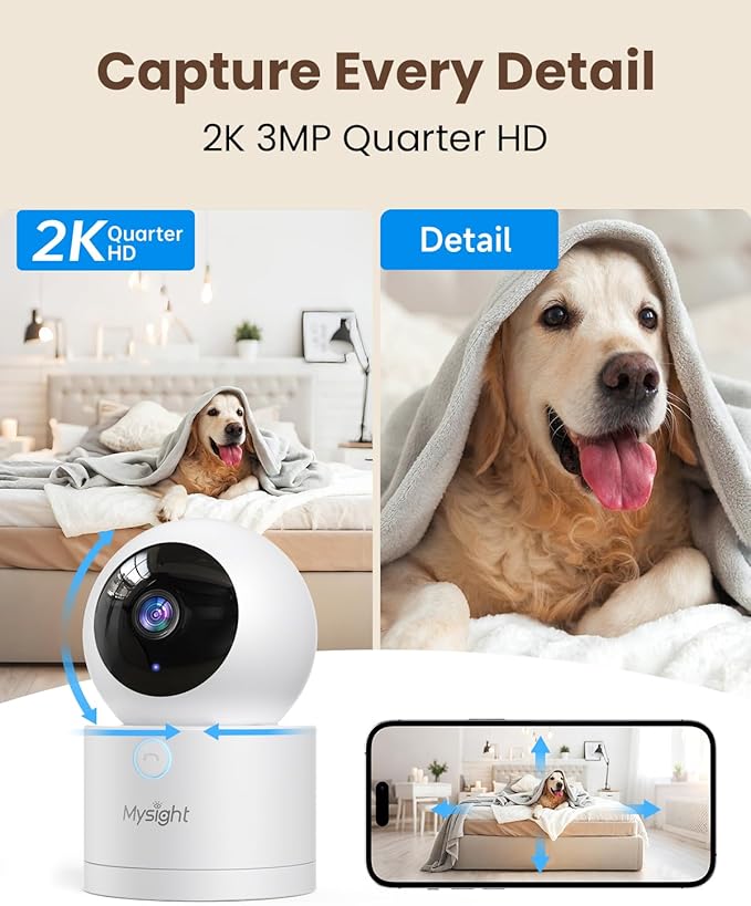 Pet Camera, 5G/2.4GHz Dog Camera with Phone App, 360° Pan/Tilt Security Camera Indoor, One Click Call for Baby Monitor, AI Voice Change for 2-Way Talk, Motion Detection, Cloud/Local SD Storage, 2Pack