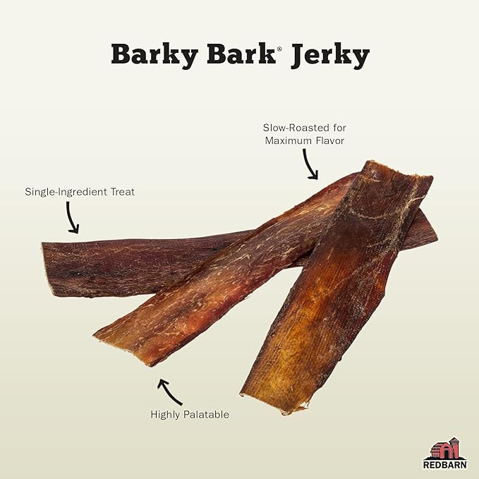 Redbarn Pet Products Barky Bark 100% Beef Jerky Medium 6-Count, Pack of 12