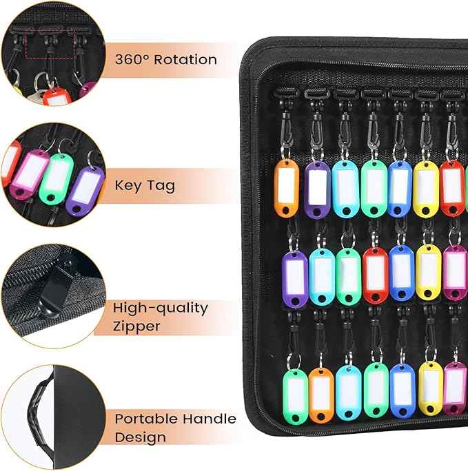 Zippered Key Case, Portable Key Organizer