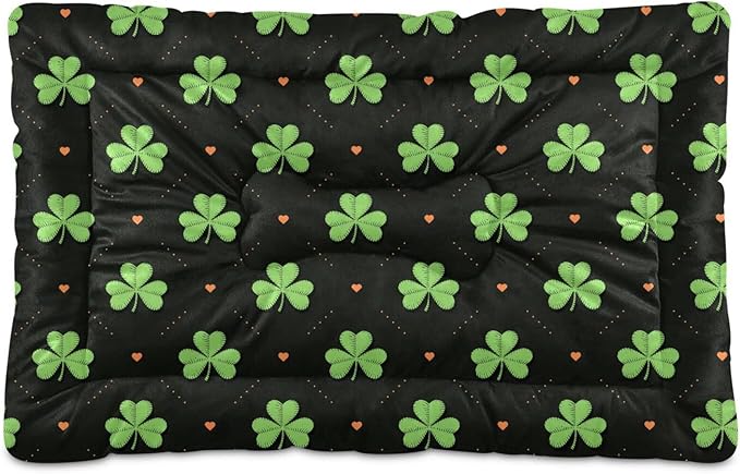 Heart Shamrock Pet Bed Cute Dog Bed Mat Absorbing Non Slip Pad Pet Sleeping Mat for Small, Medium, and Large Dogs Puppy Cat 24 in x 18 in