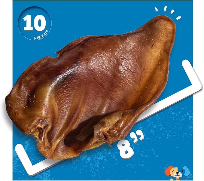 Jack & Pup Pig Ears for Dogs (25 Pack) – All Natural Whole Pig Ear Dog Chews, Single Ingredient, Extra Thick & Large, Long Lasting Treats for Small, Medium & Large Dogs – Rawhide Alternative
