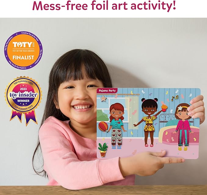 Skillmatics Foil Fun - Dress Up, No Mess Art for Kids, Craft Kits & Supplies, DIY Creative Activity, Travel Toys, Gifts for Girls & Boys Ages 4, 5, 6, 7, 8, 9, Travel Toys