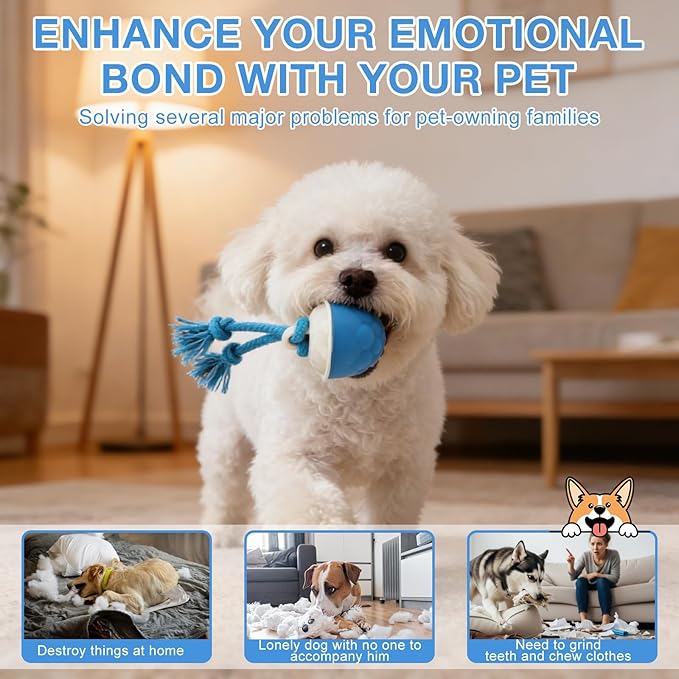 Interactive Dog Toys,2026 Upgraded Motion Activated Automatic Rolling Ball Toys for Small/Medium/Large Dogs Balls,Interactive Dog Ball for Boredom to Keep Them Busy,With USB Rechargeable (Blue)