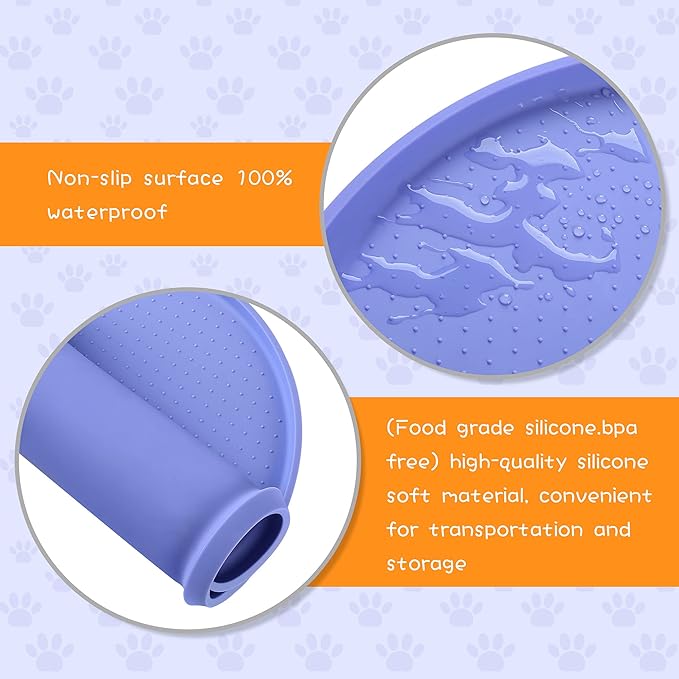 100% Waterproof 1.0" Raised Edge BPA Free Silicone Dog Food Mat, Pet Cat Feeding Mats Contain Spills Protects Floors, Placemats for Cats and Dogs Water Bowl Dishwasher XXL Large.