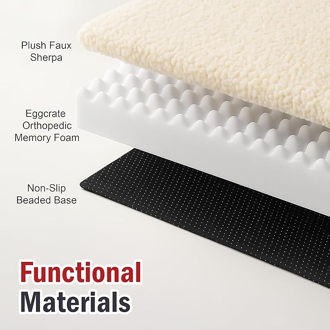 Majestic Pet 34x24x3 Inch Khaki Orthopedic Memory Foam Rectangle Dog Bed – Medium Size Crate Dog Bed for Dogs with Joint Pain, Arthritis – Durable Pet Mattress with Egg Crate Foam, Washable Cover
