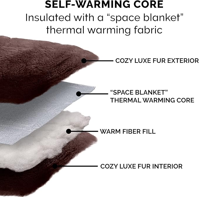 Furhaven 23" Round Self-Warming Pet Bed for Indoor Cats & Medium/Small Dogs, 100% Washable, For Pets Up to 45 lbs - Hi Lo Plush Luxe Faux Fur Cuddler - Sable Brown, Medium, 23.0"L x 23.0"W x 15.0"Th