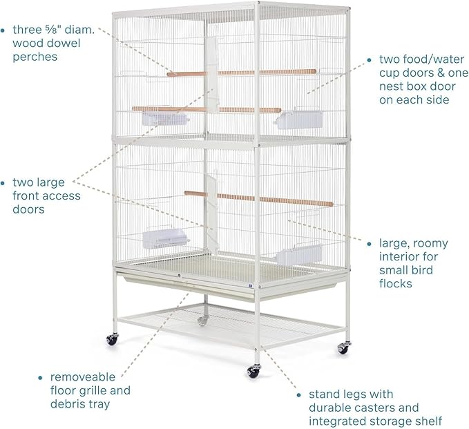 Maykoosh Iron Bird Cage - Spacious Flight Cage with Durable Ironwork & Perches