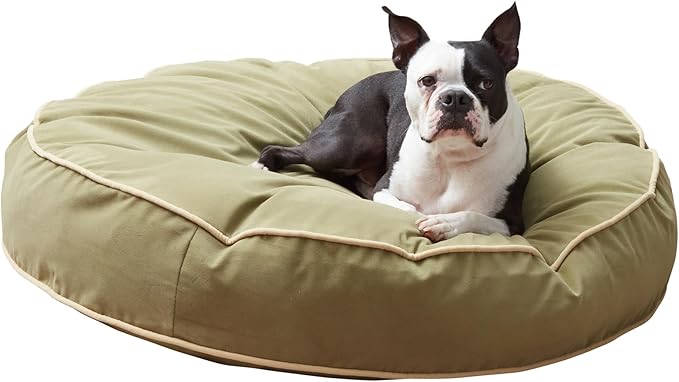 Happy Hounds Scout Round Reversible Pillow Dog Bed, Medium (36" x 36"), Fern