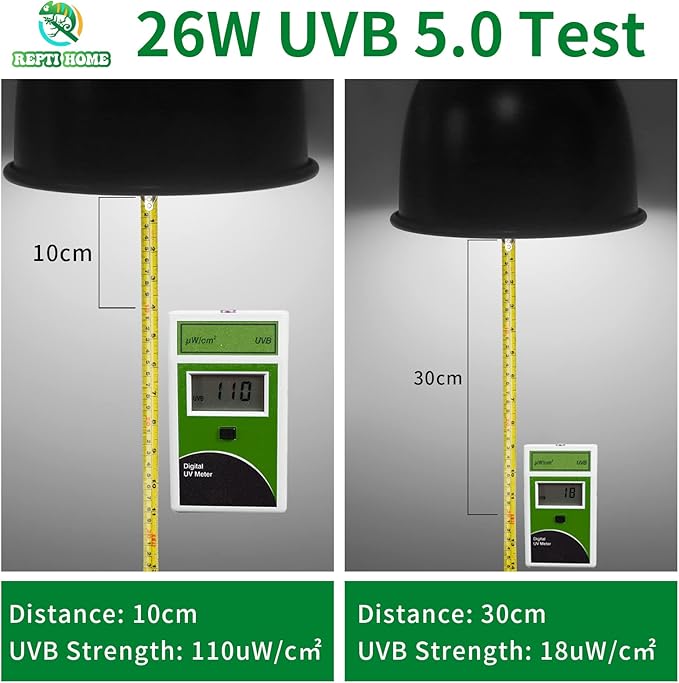 UVB Reptile Light 5.0, 26W Tropical and Sub-Tropical UVA UVB Bulb for Reptiles, Tropical Terrarium Compact Fluorescent Lamp, Reptile UVB Light Bulb for Chameleons, Iguanas, and Turtles
