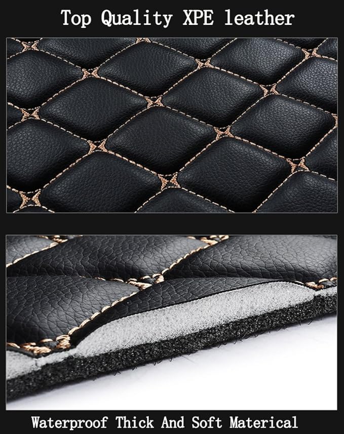 Car Trunk Mat for Mercedes GLC Coupe 2023-2025(Non for Hybrid) GLC260 GLC250 GCL300 GLC350 GLC450 Full Coverage Cargo Mat+Backrest Cover+Both Sides Panel Replacement Black w/Gold Stitching