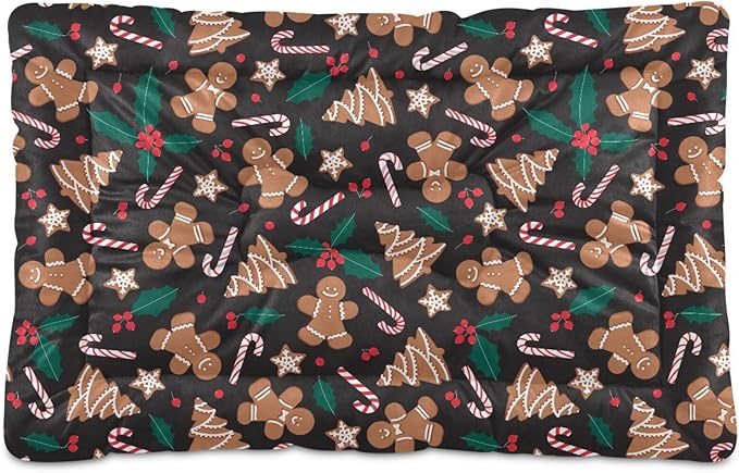 Pet Bed Cookie Gingerbread Man Dog Bed Mat Absorbing Non Slip Pad Pet Sleeping Mat for Small, Medium, and Large Dogs Puppy Cat 36 in x 24 in
