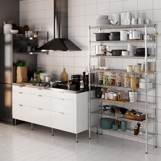 14" Deep x 42" Wide x 74" Height Wire Shelving Kit | 8-Tier | NSF Commercial Storage Rack Unit
