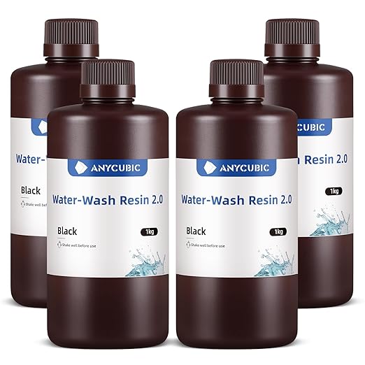 ANYCUBIC Water Washable 3D Printer Resin 2.0 Bundle, 405nm High Precision