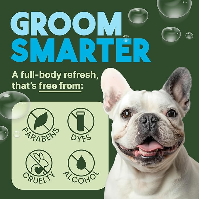 TropiClean Dog Perfume, Long Lasting Baby Powder Cologne, Deodorizing Spray for Smelly Dogs, After Bath Detangling Spray with Vitamin E, Safe for Cats, 8oz.