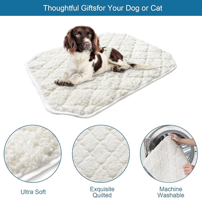 SPRINGSPIRIT Elevated Dog Bed Pad, 2 Pack, Soft Plush, Waterproof, Machine Washable, Corner Straps, Pet Bed Mat, Medium (25x35 inch), for Dog Cot, Cat Beds